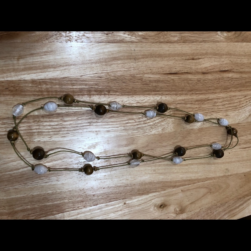🐞🐞Long Necklace with Wooden Beads!🐞🐞
